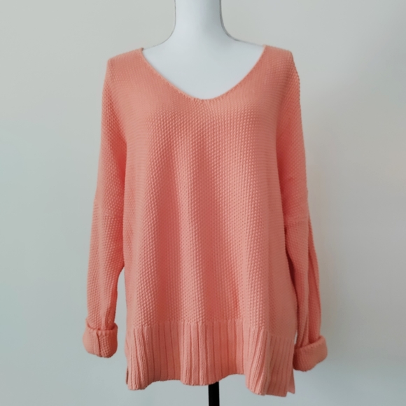 LUCKY Brand melon acrylic knit sweater size L - Picture 1 of 7